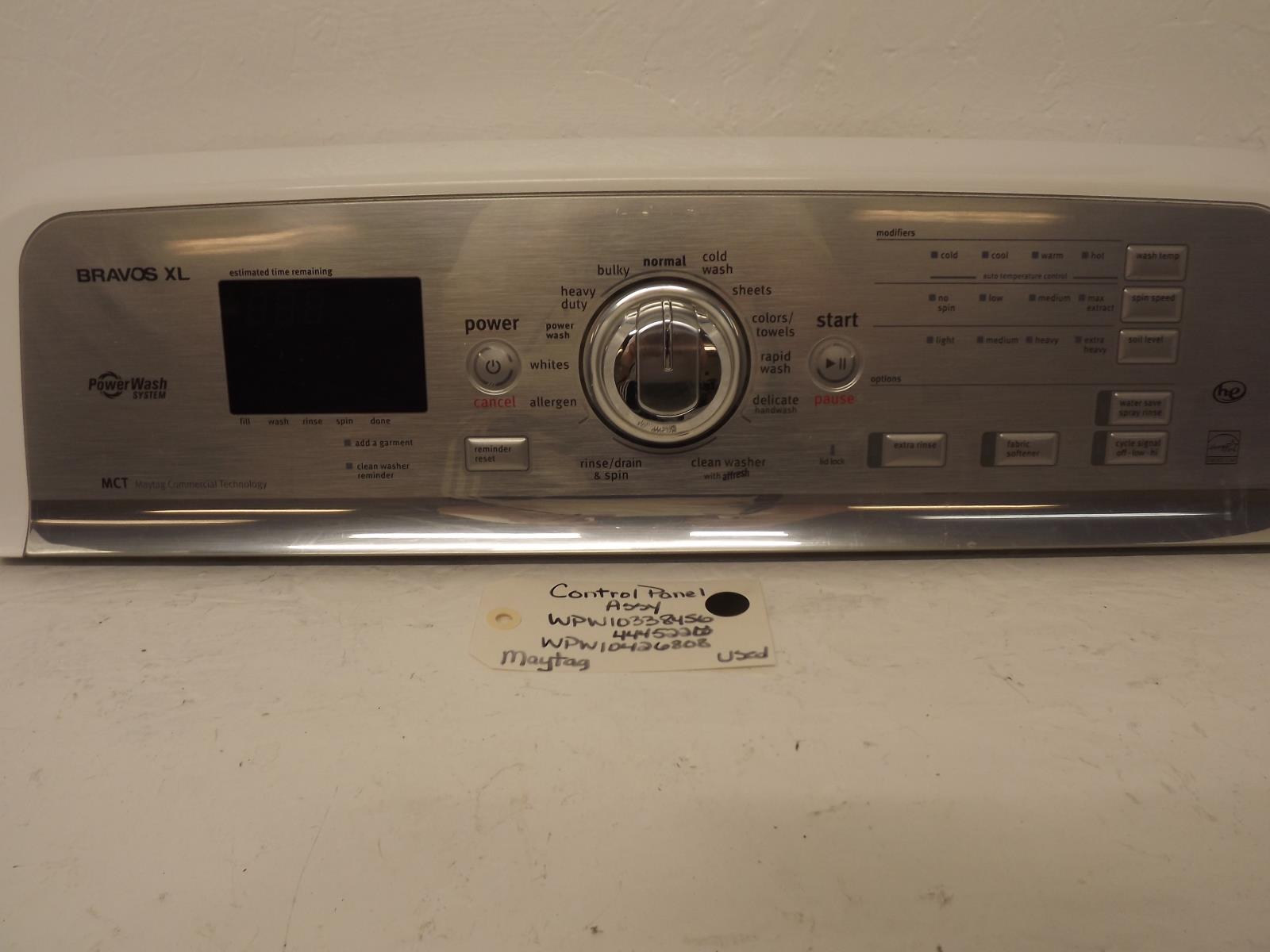 Maytag Washer WPW10338456 4445226 WPW10426808 Control Panel Assy Used Maytag Washer WPW10338456 4445226 WPW10426808 Control Panel Assy Used